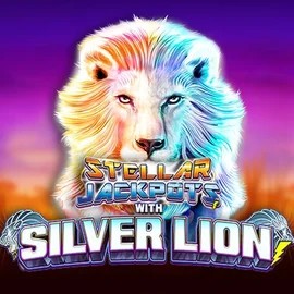 Stellar Jackpots with Silver Lion online game logo by Lightning Box Game on viuviucasinoo.nl